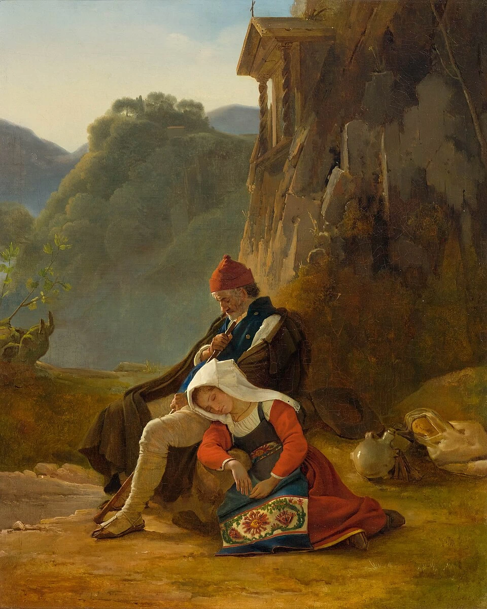 Un pastore e la figlia addormentata (1820)